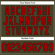 Custom Olive Red-Black Performance Vapor Salute To Service Golf Polo Shirt