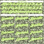 Custom Green White-Neon Green 3D Pattern Design Dollar Performance Golf Polo Shirt