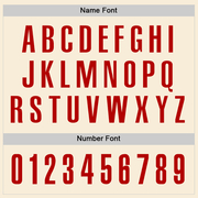 Custom Cream Red Performance Golf Polo Shirt