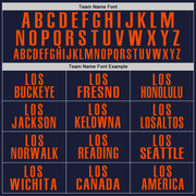 Custom Navy Orange Performance Golf Polo Shirt