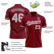 Custom Crimson Gray-White Performance Vapor Golf Polo Shirt