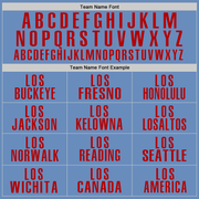 Custom Light Blue Red Performance Golf Polo Shirt