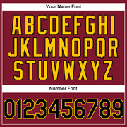 Custom Crimson Black-Yellow Performance Vapor Golf Polo Shirt