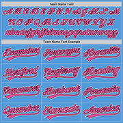 Custom Powder Blue Pink-Black Performance Vapor Golf Polo Shirt