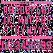 Custom Graffiti Pattern Pink-Light Blue Abstract Grunge Art 3D Bomber Full-Snap Varsity Letterman Jacket