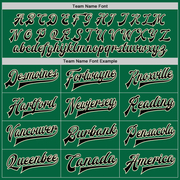 Custom Kelly Green Cream-Black Bomber Full-Snap Varsity Letterman Split Fashion Jacket