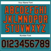 Custom Teal Black-Orange Performance Vapor Golf Polo Shirt