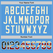 Custom Powder Blue Vintage USA Flag-Cream Performance Vapor Golf Polo Shirt