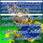 Custom Royal Neon Green-White Largemouth Bass Fish Fishing 3D Bomber Full-Snap Varsity Letterman Hoodie Jacket