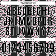 Custom Black Light Pink-White 3D Bowling Geometric Shape Performance Polo Shirt