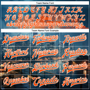 Custom Navy Orange-White Houston Texas City Edition 3D Bomber Full-Snap Varsity Letterman Jacket