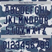 Custom Camo Navy-Light Gray Performance Salute To Service Golf Polo Shirt