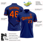 Custom Royal Orange-Black Performance Vapor Golf Polo Shirt