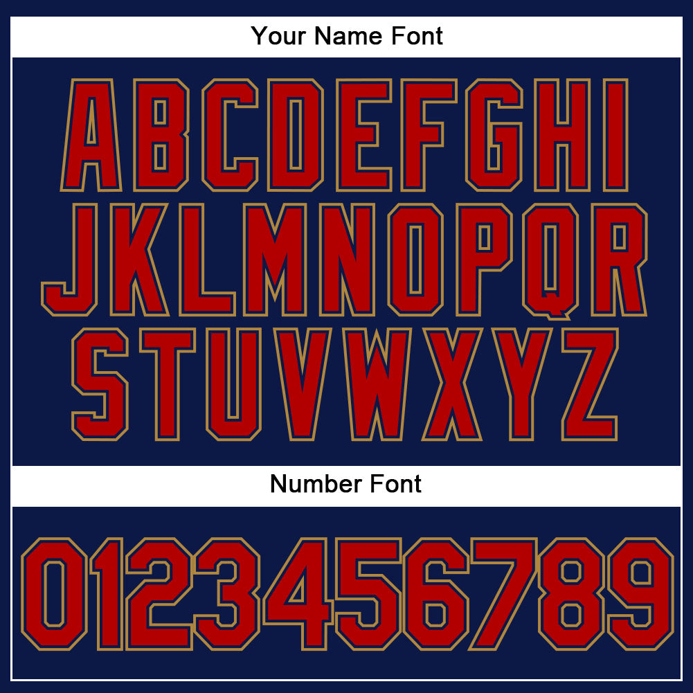 Custom Navy Red-Old Gold Performance Vapor Golf Polo Shirt