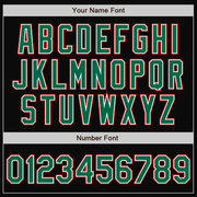 Custom Black Kelly Green-Red Bomber Full-Snap Varsity Letterman Jacket