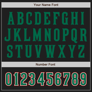 Custom Black Kelly Green-Red Mexico 3D Bomber Full-Snap Varsity Letterman Two Tone Jacket