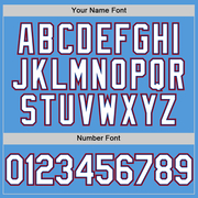 Custom Powder Blue White Royal-Red Performance Vapor Golf Polo Shirt