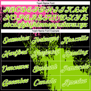 Custom Pink Neon Green-Black 3D Pattern Design Abstract Brush Stroke Performance Polo Shirt