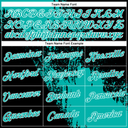 Custom Aqua Black-White 3D Pattern Design Abstract Brush Stroke Performance Polo Shirt