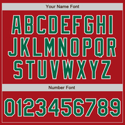 Custom Red Kelly Green-White Bomber Full-Snap Varsity Letterman Jacket