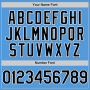 Custom Powder Blue Black-White Performance Vapor Golf Polo Shirt