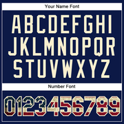 Custom Navy Vintage USA Flag-Cream Performance Vapor Golf Polo Shirt