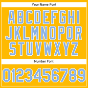 Custom Gold Light Blue-White Performance Vapor Golf Polo Shirt