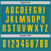 Custom Teal Yellow Performance Golf Polo Shirt