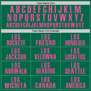 Custom Kelly Green Pink Performance Golf Polo Shirt