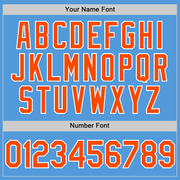 Custom Powder Blue Orange-White Performance Vapor Golf Polo Shirt