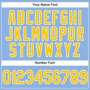 Custom Light Blue Yellow-White Performance Vapor Golf Polo Shirt