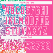 Custom Pink White 3D Pattern Design Tropical Palm Leaves Performance Golf Polo Shirt