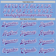 Custom Light Blue Purple-White Bomber Full-Snap Varsity Letterman Jacket