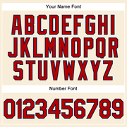 Custom Cream Red-Navy Performance Vapor Golf Polo Shirt