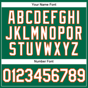 Custom Kelly Green White-Orange Performance Vapor Golf Polo Shirt