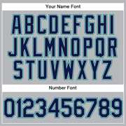 Custom Gray Navy-Teal Performance Vapor Golf Polo Shirt