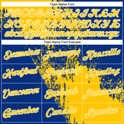 Custom Yellow Royal-White 3D Pattern Design Abstract Brush Stroke Performance Polo Shirt