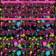 Custom Graffiti Pattern Black-Pink 3D Neon Splatter Performance Golf Polo Shirt