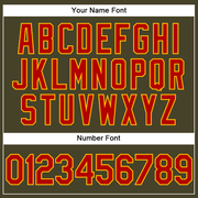 Custom Olive Red-Gold Performance Vapor Salute To Service Golf Polo Shirt