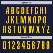 Custom Navy Yellow Performance Golf Polo Shirt