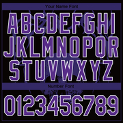 Custom Black Purple-White Skull Fashion 3D Bomber Full-Snap Varsity Letterman Jacket