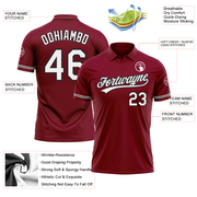 Custom Crimson White-Black Performance Vapor Golf Polo Shirt