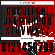 Custom Black Red-White 3D Tennis Performance Polo Shirt