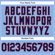 Custom Light Blue Navy-Red Performance Vapor Golf Polo Shirt