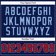 Custom Navy Red-Light Blue Performance Vapor Golf Polo Shirt