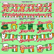 Custom Pea Green Red-White 3D St. Patrick's Day Shamrock Performance Polo Shirt