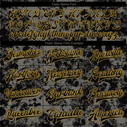 Custom Black Old Gold Skull Fashion 3D Bomber Full-Snap Varsity Letterman Jacket