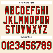 Custom Cream Red-Green Performance Vapor Golf Polo Shirt