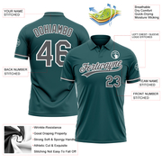 Custom Midnight Green Steel Gray-White Performance Vapor Golf Polo Shirt