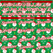 Custom Grass Green Red-White 3D Christmas Performance Golf Polo Shirt